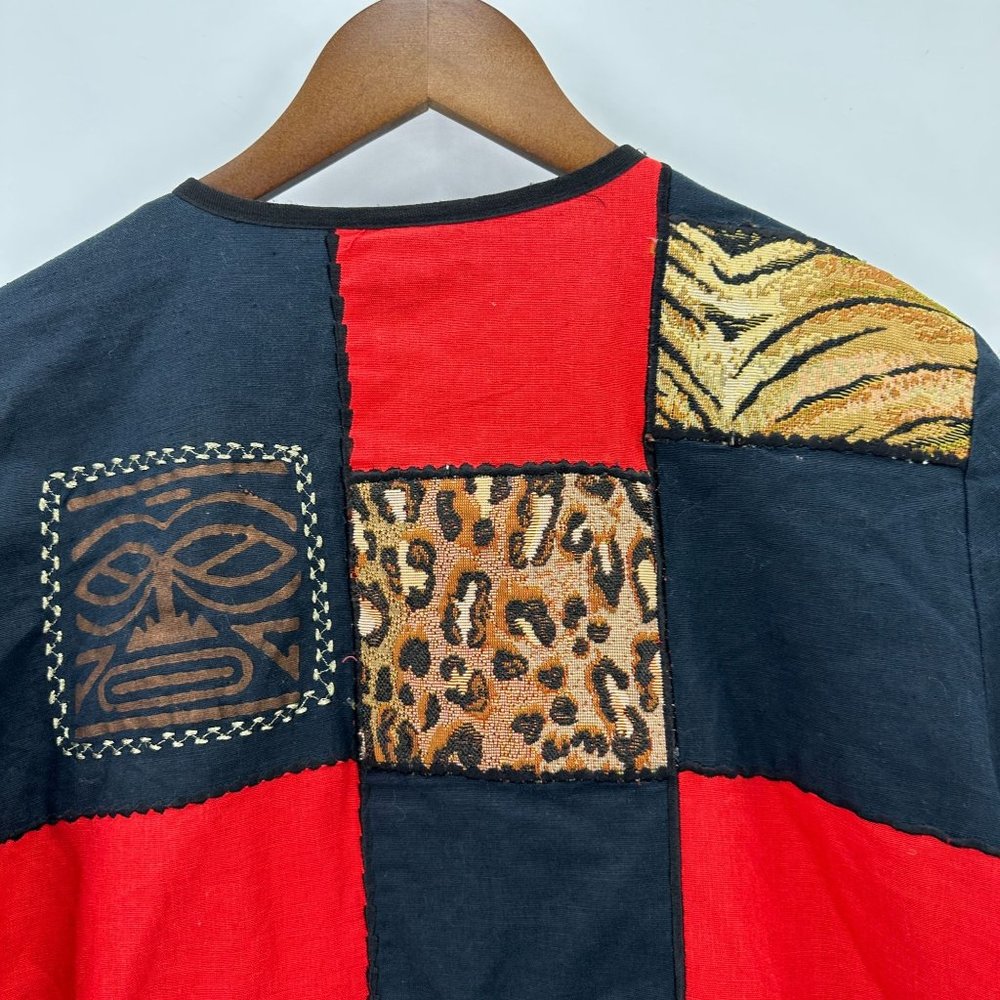 Allure Jacket Womens Button Down Patch Work Color… - image 5